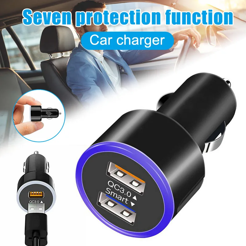 

Single Port QC3.0 Car Charger 2USB Port Fast Charge Car Charger with AIpower Seven Protection Function bluetooth car adapter