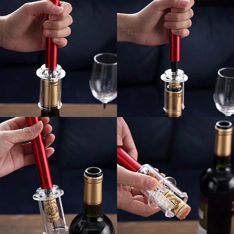 

1 Pcs Air Pump Wine Bottle Opener Stainless Steel Pin Type Bottle Pumps abridor de vinho Kitchen Opening Tools Bar Accessories