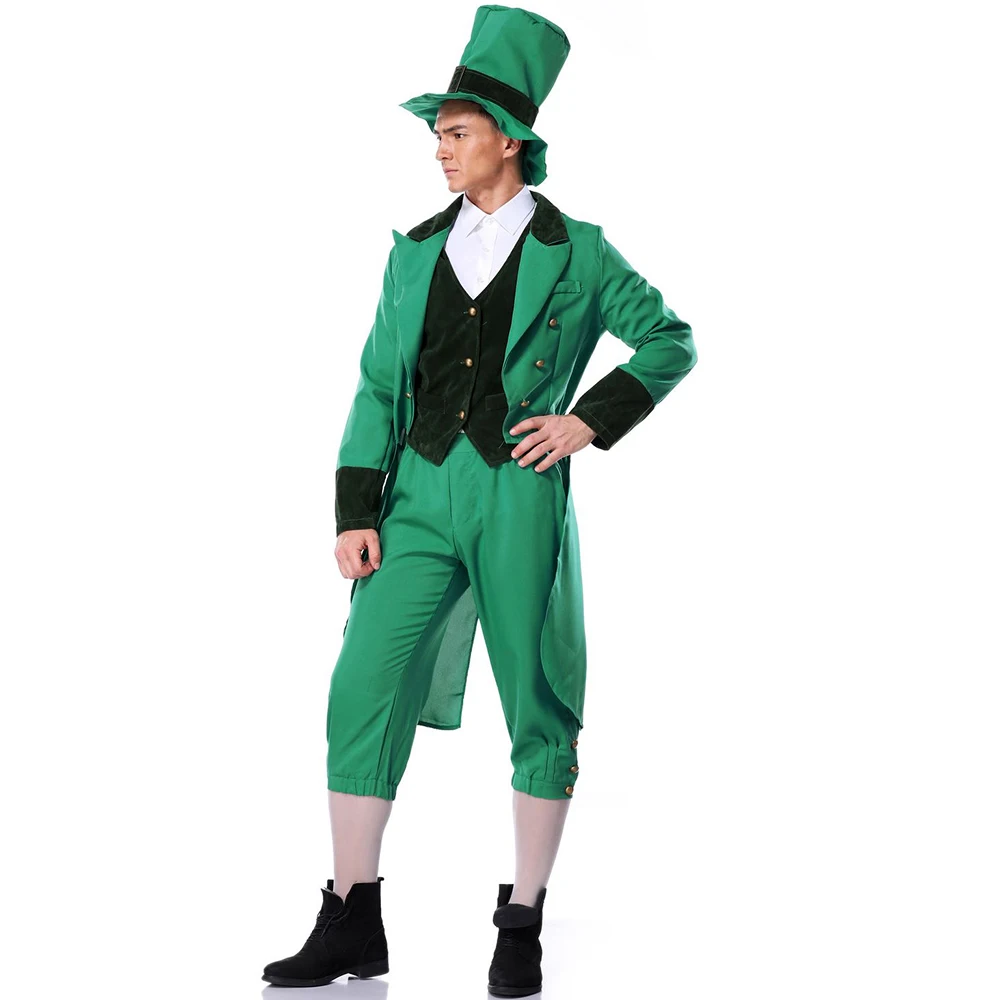 Eraspooky Plus Green Clover Ireland, костюм на День Святого Патрика, карнавальный костюм для взрослых, Leprechaun, маскарадный костюм для всей семьи, шапка