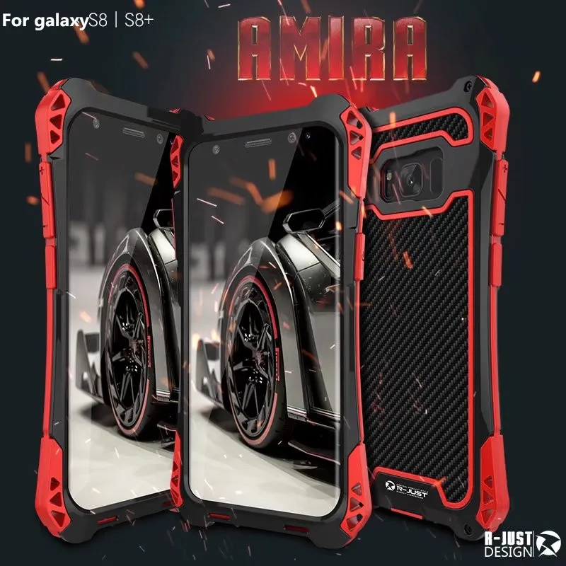 R-JUST чехол для samsung 10 Plus S9 S8 S7 Edge чехол панцири King алюминиевый карбоновый противоударный чехол для Galaxy Note 8 9 10Coque
