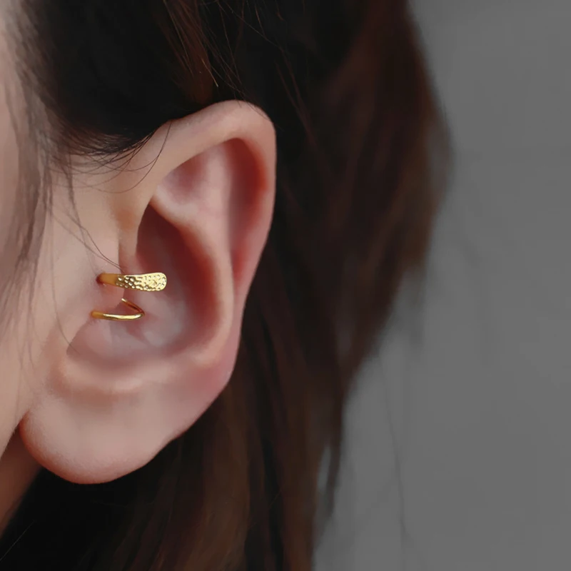 Real Piercing Earrings Ear Cuff Handmade Jewelry Vintage Boho Pendientes Gold Filled/925 Silver Oorbellen Minimalist Earrings