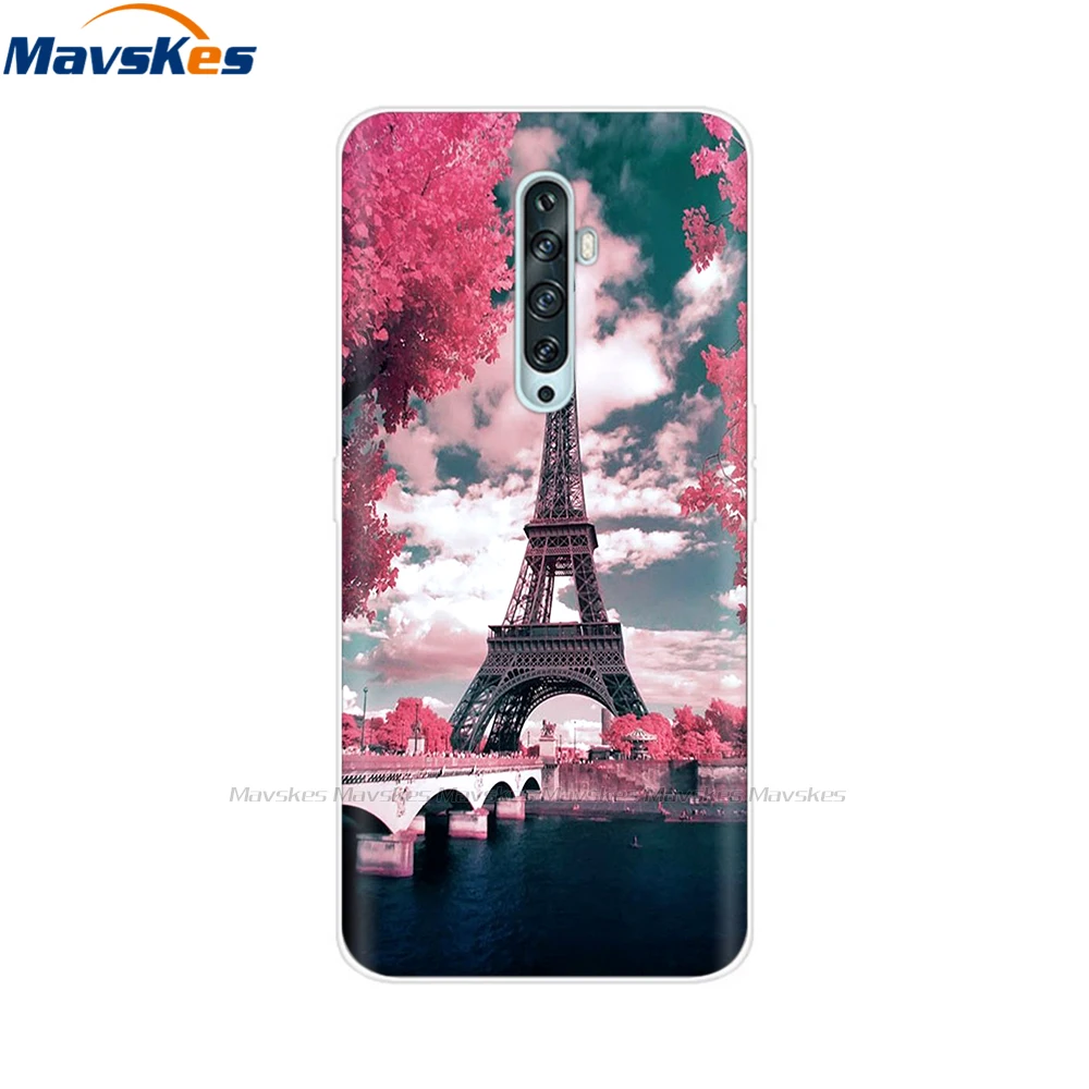 For OPPO Reno 2 Case Cat Flower Soft TPU Clear Back Cover for OPPO Reno 2Z Reno2 Z F Reno2Z Cases Reno 10X Zoom Silicone Bumper