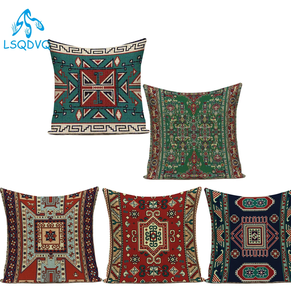 Декоративные диванные подушки Чехол в богемном стиле Мандала полиэстер с