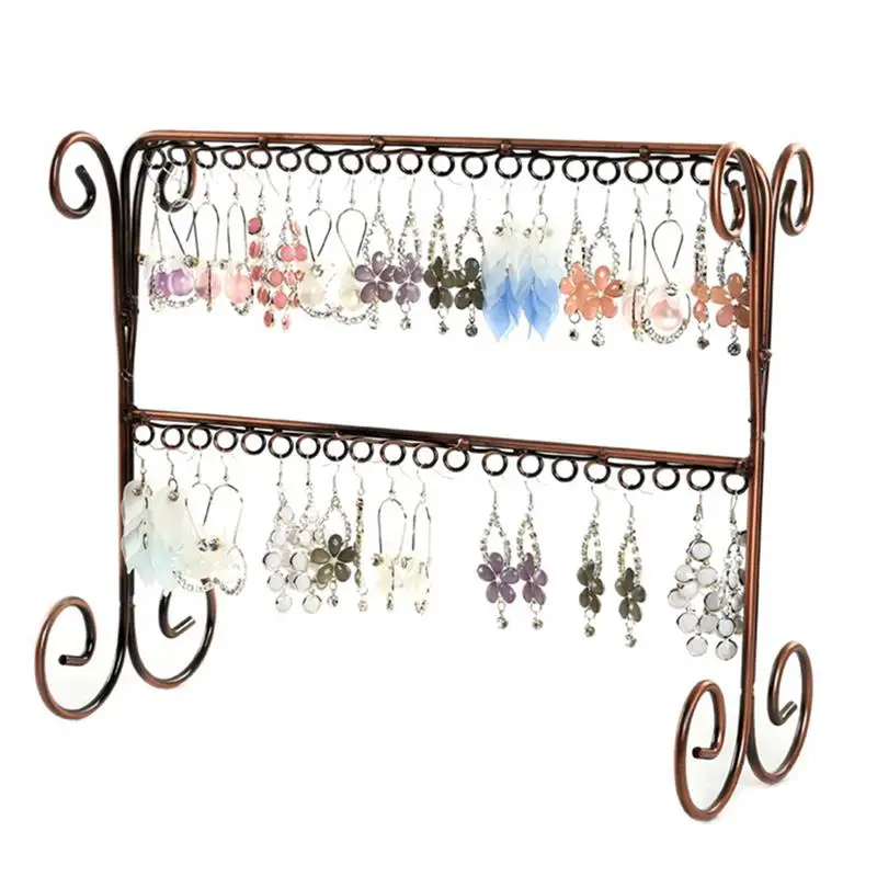 

Jewelry Hanger Double Row Metal Elegant Earring Holder Earring Display Holder