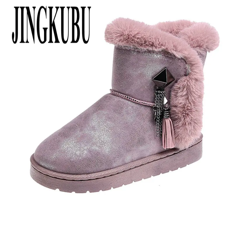 JINGKUBU/Новинка 2019 года женские ботинки с круглым носком в горошек лентами и