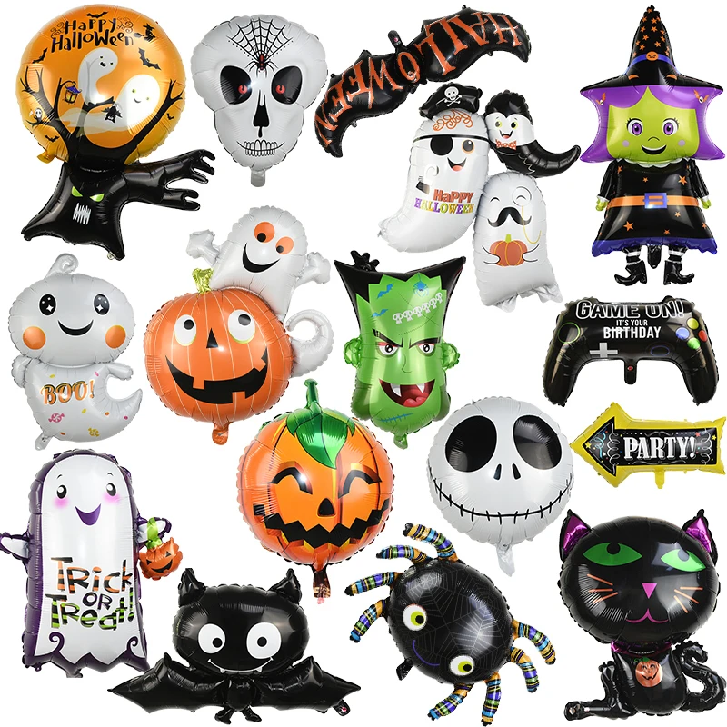Хэллоуин Тыква призрак Декор фольги Воздушные шары паук Гелий воздушные