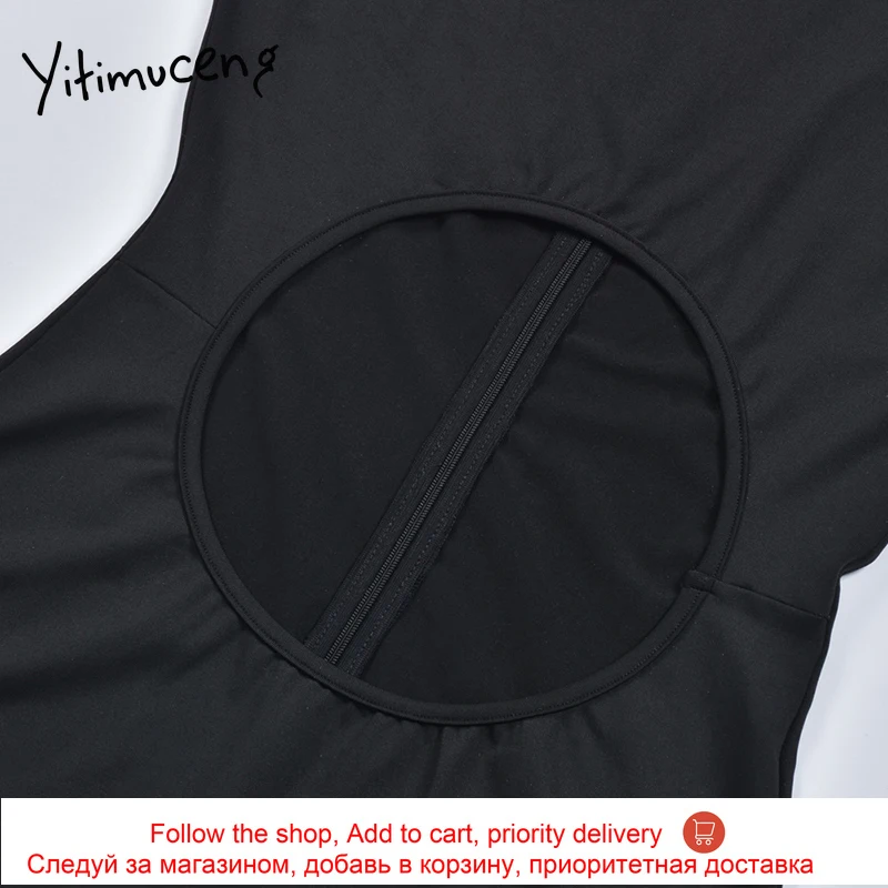 

Yitimuceng Romper Bodysuit Women Fashion Clothes Black Jumpsuit Black Summer 2021 Short Hollow Out Coret Sexy Club Playsuits New