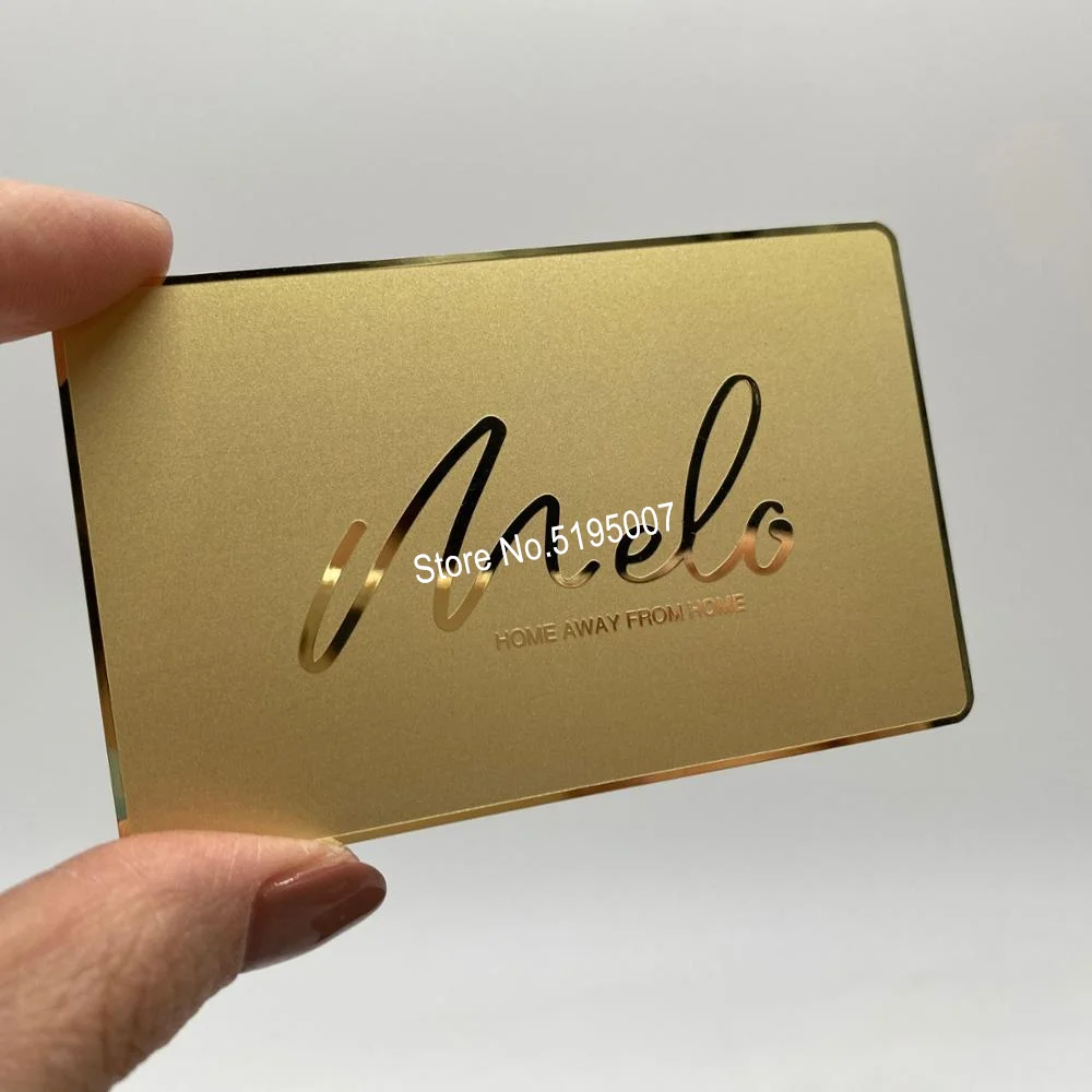 wholesale high quality personalized gold mirror metal business card