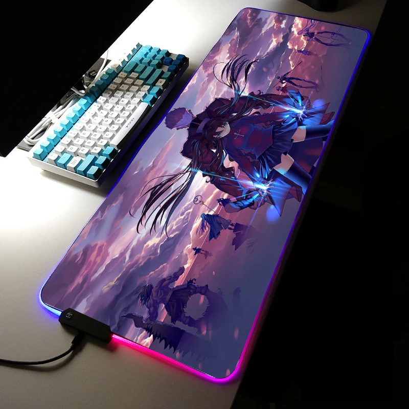

FateStay Night under table keyboard rgb mouse mat rgb mousepad rug mousepad xiaomi mouse pad xl wrist pad work at home xxxl