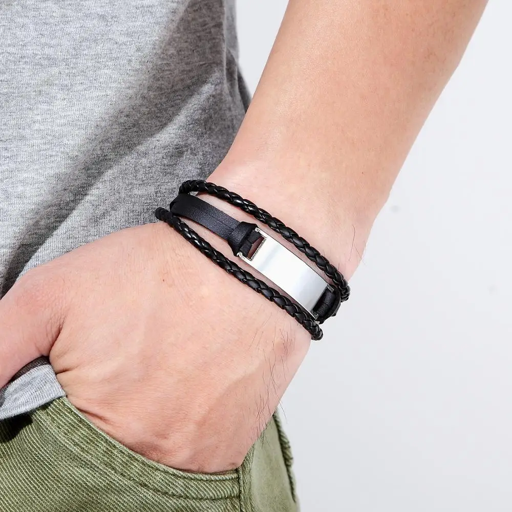 2020 Fashion Bracelet Leather Multi-layer Smooth Men's Women's Retro Punk Rock Lady Alloy Pendant Jewellery | Украшения и