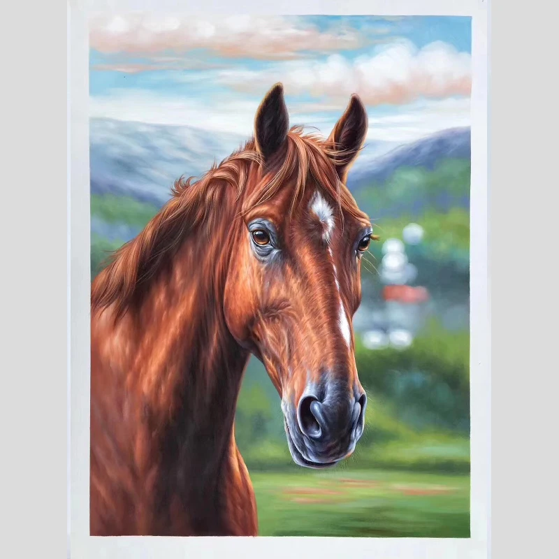 KOWELL 100% Handpainted High Quality Horse Oil Painting On Canvas Art Gift Home Decor Living Room Wall Frameless Picture | Дом и сад
