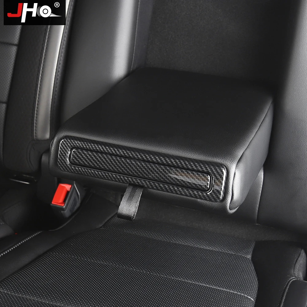 

JHO ABS Carbon Grain Rear Seat Armrest Panel Overlay Cover Trim For Ford F150 RAPTOR 2015-2020 2018 2019 2017 Car Accessories