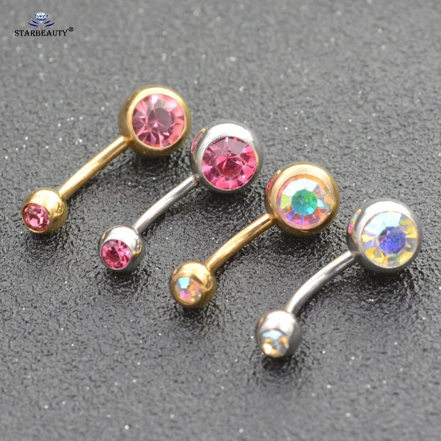 Starbeauty, 14 г, серебро, золото, цвет, бар, хрустальный шар, Пирсинг живота, женские серьги, пирсинг пупка, кольца для пупка, ювелирные изделия