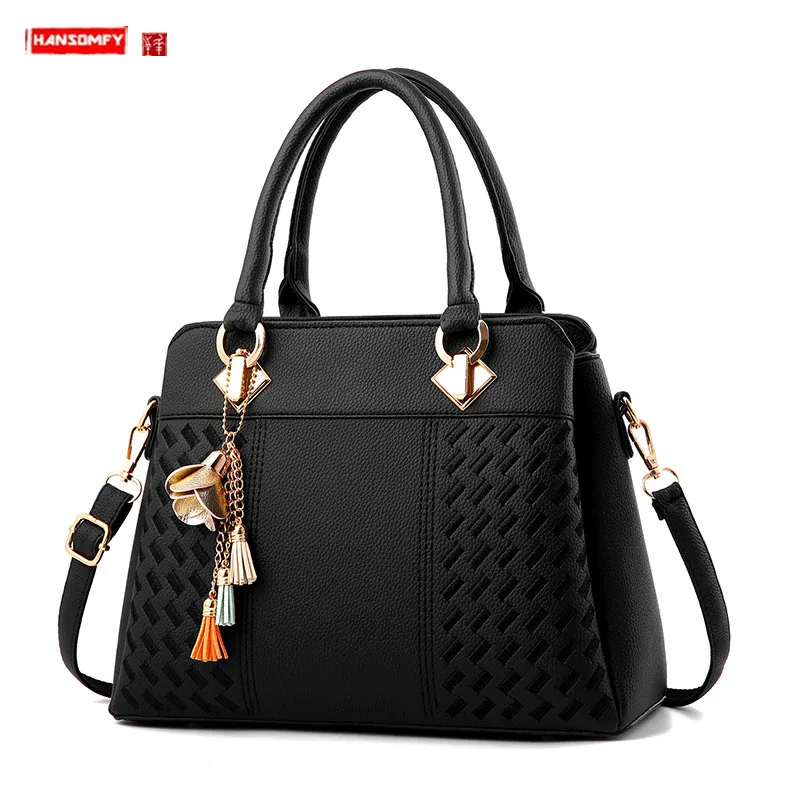 

Luxury Fashion PU Leather Women Handbags Female Shoulder Messenger Bag Korean Version Tassel Shell Bags Ladies New
