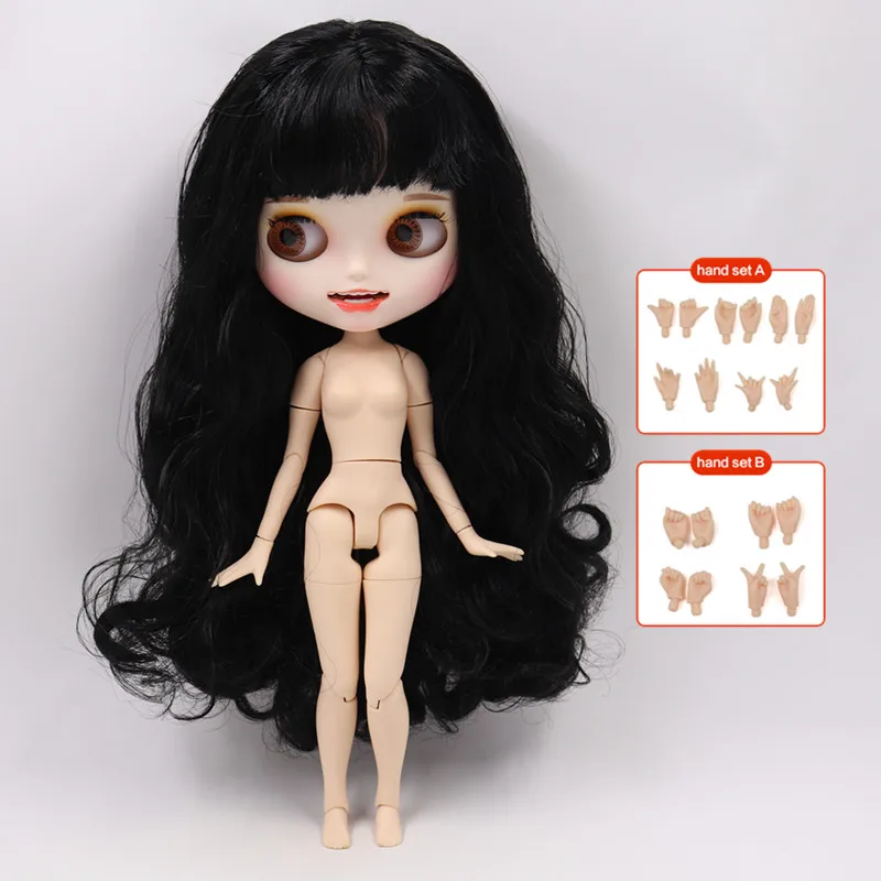 Nude doll ICY Blyth кукла на заказ с руками Набор для тела Новая Улыбка Рот матовое лицо 1/6 игрушки BJD DIY модные куклы подарок для девочки специальное предложение - Цвет: Nude doll