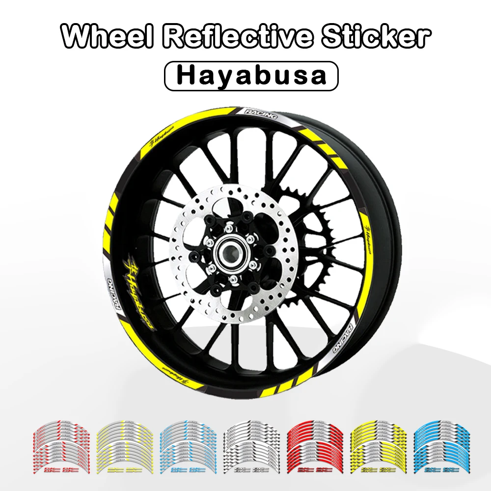 

FOR SUZUKI HAYABUSA GSX1300R GSXR1300 Motorcycle Decorative Stripe Sticker Front Rear Wheel Reflective Decal Accessories