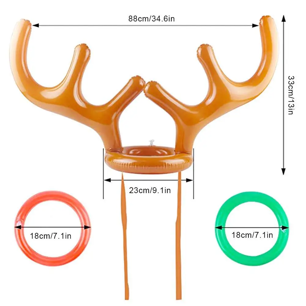 2/3 пакет кольцеброс надувные шапка с рогами северного оленя Санта Клауса на