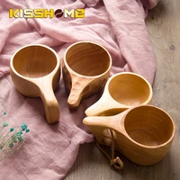 visual touch natural kuksa wooden mug new finland beer mug cup outdoor portable cup coffee milk water drinking mugs lovers gift