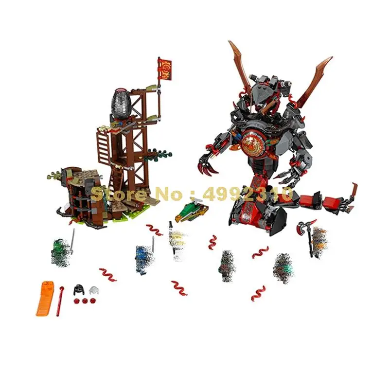 10583 734 шт ниндзя dawn of iron doom bela 6 фигурок строительный блок 70626 Кирпичи Игрушка