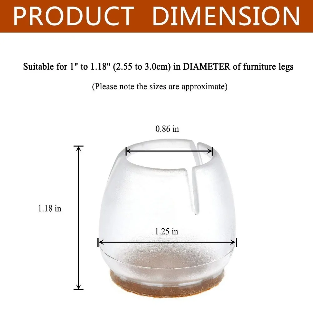 Круглые прозрачные силиконовые колпачки для ножек стула мебельные Чехлы стола