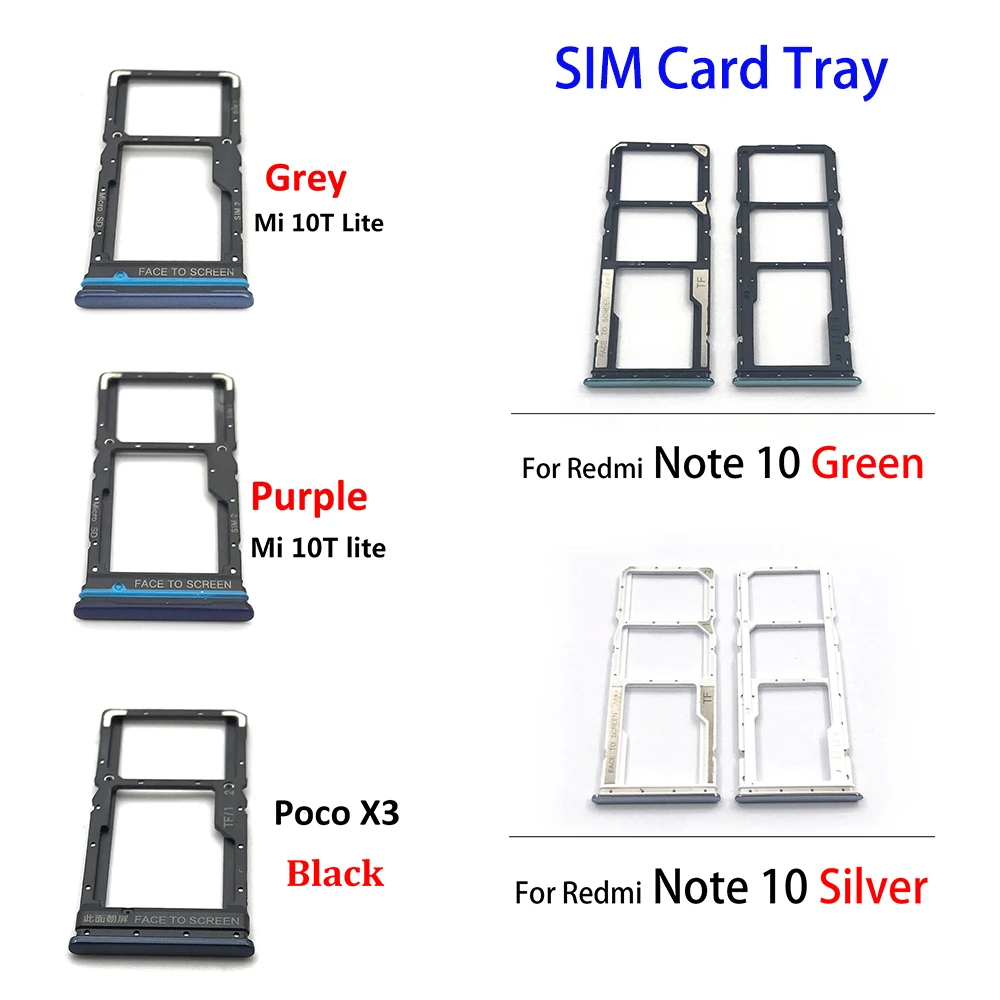 

20Pcs/lot SIM Card Tray Slot Holder Adapter Accessories For Xiaomi Redmi Mi 10 Mi10 Pro Mi 10T 10t Lite Poco X3/Note 10