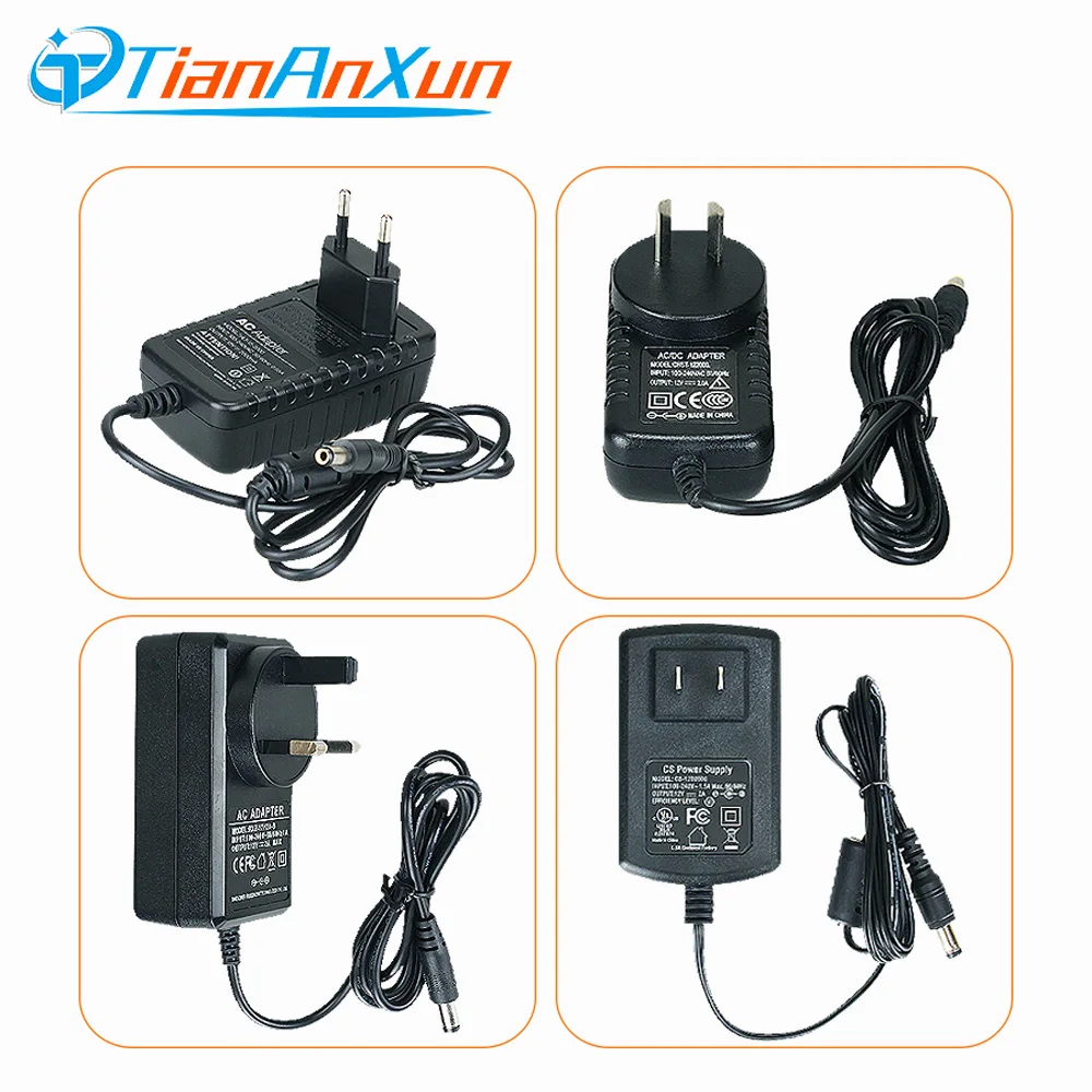 Tiananxun DC 12V2A адаптер питания Cctv питание камеры AC 100 V 240 EU UK AU US Plug 5 мм X 2 1 для DVR IP