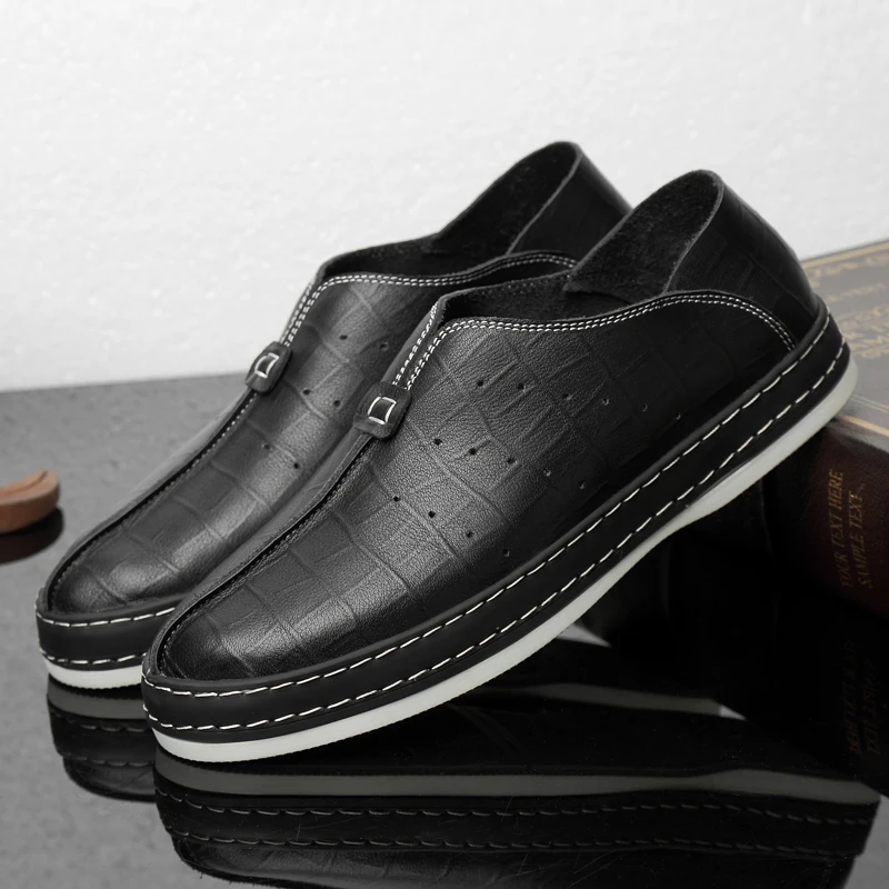 

Leisure Shoes Man Shoes Casual Men Black Causal For 2020 Shoe Flat Leisure Male Fashion Mens Boots Breathable Leather