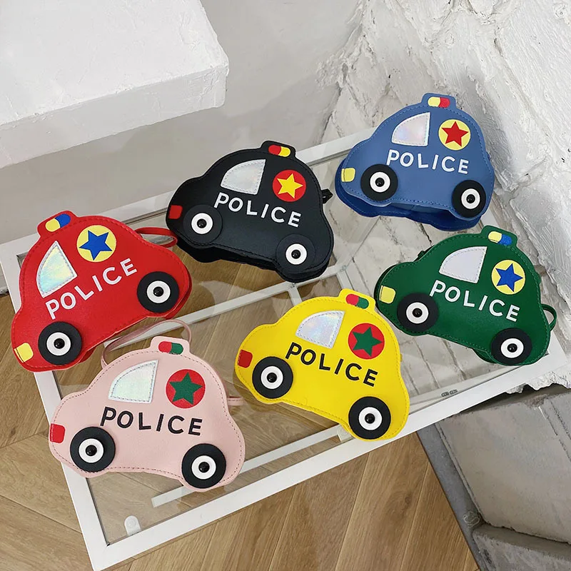PU Leather Boys Kids Small Shoulder Bags Cute Baby Girls Coin Purse Wallet Handbags Lovely Cartoon Car Children's Messenger Bag