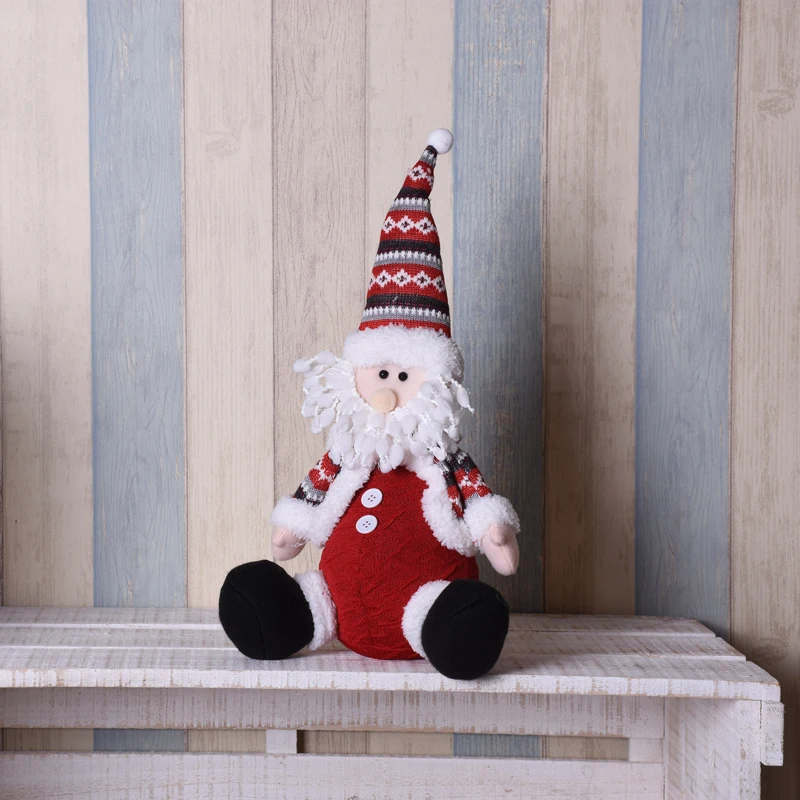 Santa Claus Санта-Клаус, снеговик, лось, кукла, красные рождественские фигурки, рождественские украшения для дома, Рождественский подарок на год, орнамент с рождественской елкой - Цвет: Santa Claus