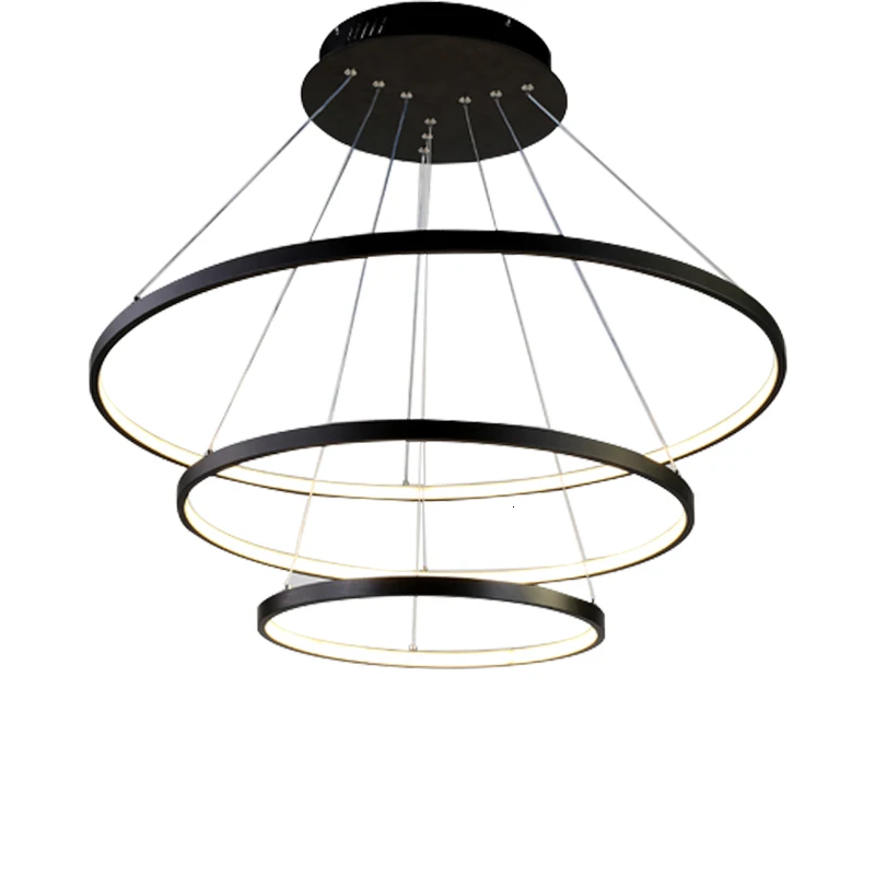 Новейшее внутреннее кольцо/круг Освещения матовый черный алюминий и шт. Подвеска
