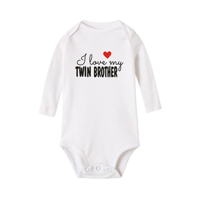 I Love My Twin Brother Sister Новорожденные малыши мальчики девочки хлопковые милые Близнецы