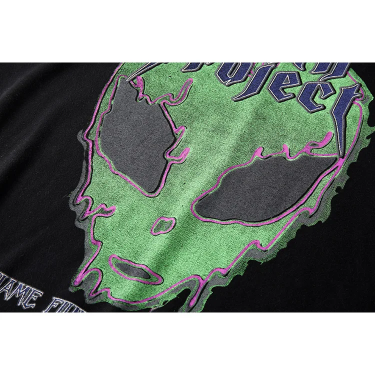 

Vivgae men's high street crowd alien print dark street hip hop loose fried Street Hoodie men's sweater