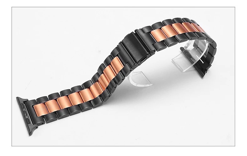 Black Rose Ремешок для Apple Watch 44 мм 42 мм нержавеющая сталь премиум класса браслет на запястье для Apple Watch Band Series 4 3 2 1 Sport 38 мм 40 мм - Цвет ремешка: Black Rose