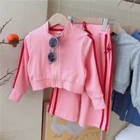 kid girl clothing set autumn casual knitted suit tracksuit zipper jackets knitted coat pants sportswear sets baby clothes suit