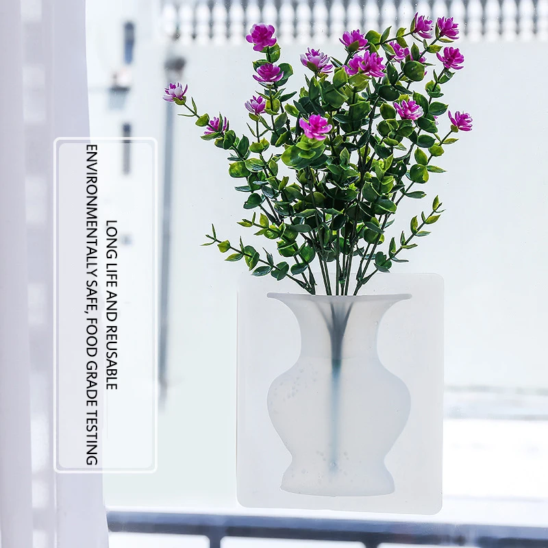 Волшебные вазы для растений контейнер цветов новая силиконовая липкая ваза клей