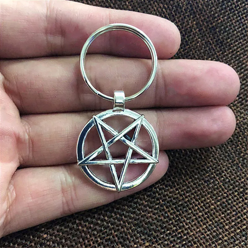 

Inverted Pentagram Pendant Satanic Symbol Down Pentagram Keychain Amulet Jewelry