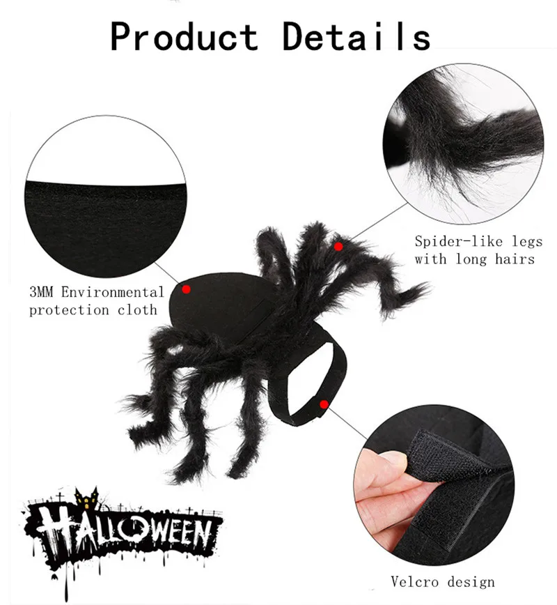 

Halloween Pet Accessories Cosplay Spider Clothes for Dog Personality Halloween Dog Clothes Fashion Funny Cat Accessories Clothes