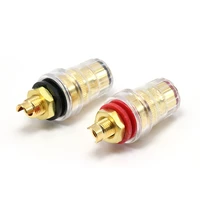 2pcs cmc 858 s cu g high end quality binding postsbanana plug socket connector amplifier speaker cable terminal binding post