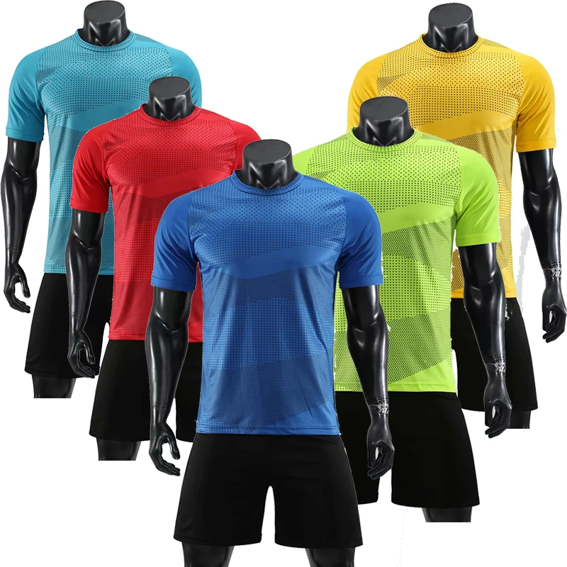 Мужская зеленая футбольная майка с коротким рукавом красная Футбольная форма