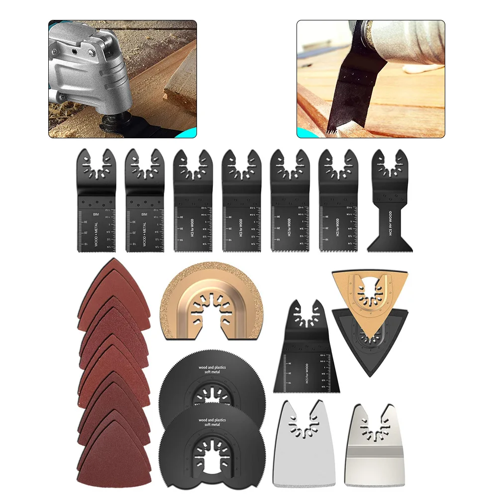 

25PCS/Set Oscillating Multitool HCS Saw Blades Accessories Kit Home Oscillating Multitool Blades for Fein Multimaster Dewalt