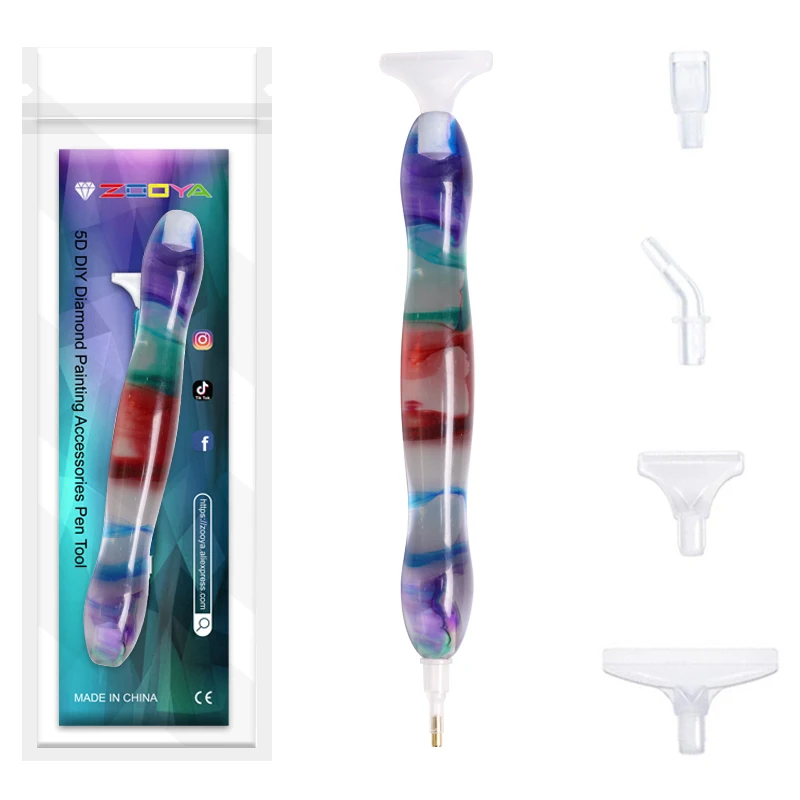

ZOOYA Rhinestone Picker Tool Cross Stitch Diamond Art Accessories Diamond Embroidery Tools Handturned Resin Diamond Painting Pen