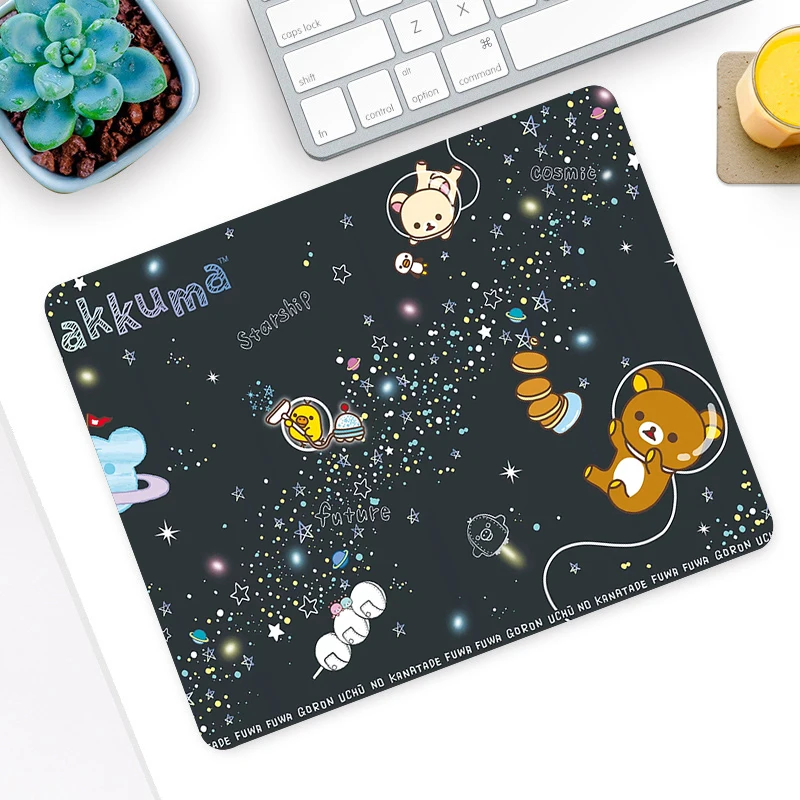 Симпатичный коврик для мыши Rilakkuma, маленький XS Kawaii, игровые аксессуары, резиновый ПК, игровой компьютер, клавиатура, Настольный коврик CS GO LOL, коврик для мыши 25x29