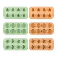 hot sale 6 pack 8 cavity ice square traysreusable silicone combo molds for chocolatecandycrayonwhiskeycocktailsthree shape