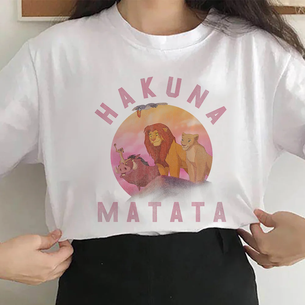 HAKUNA MATATA Simba Timon Pumbaa новый стиль принт короля льва Женщины Повседневная футболка