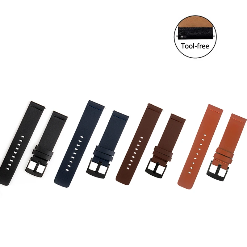 24mm 18mm 20mm Quick Release Genuine Leather Watch Band for Samsung galaxy watch 3 45mm Gear S3 Strap 46mm 22mm