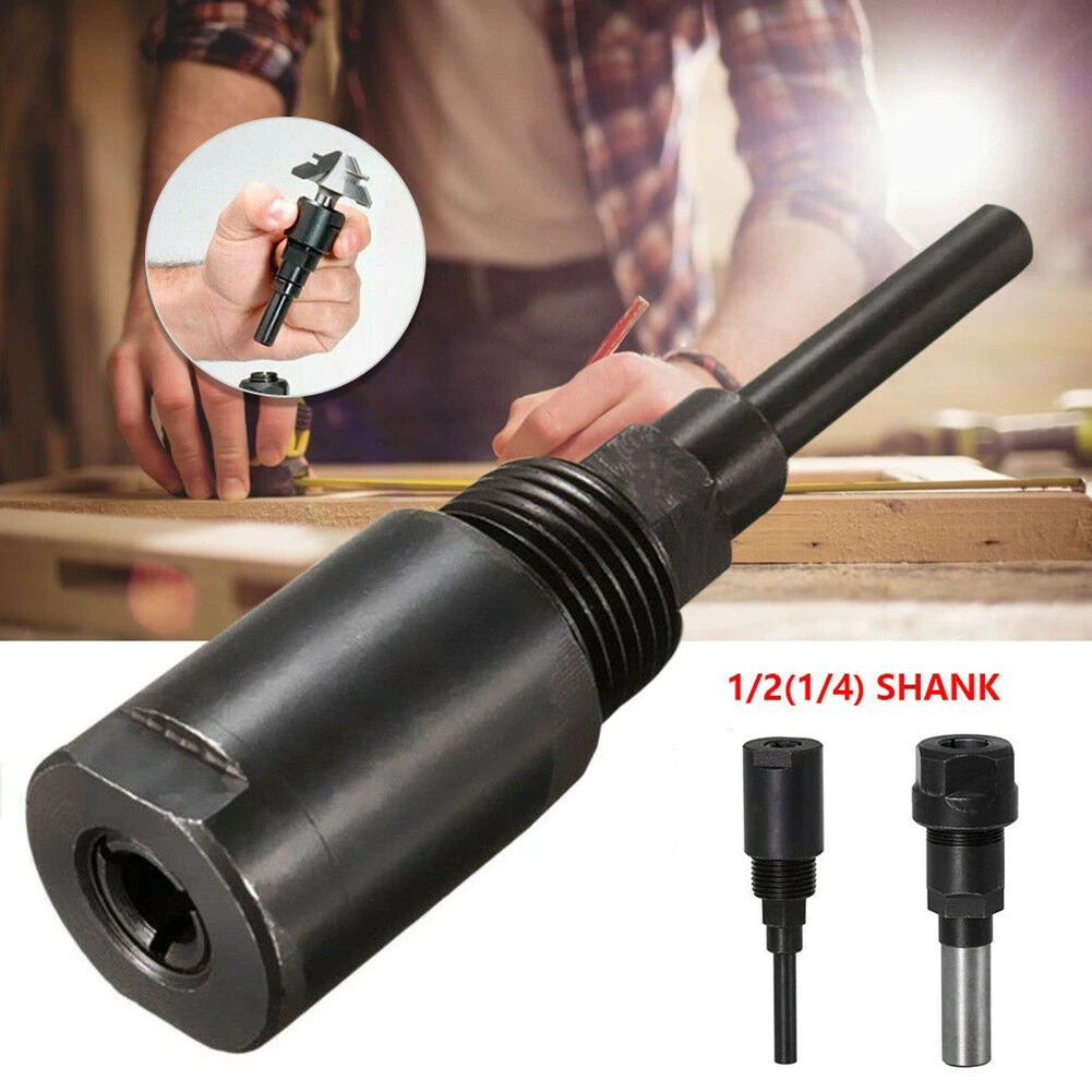 

2Pcs 1/2"+1/4" Shank Bit Router Collet Extension Engraving Machine Extension Rod Air Tool Accessories Router Bits