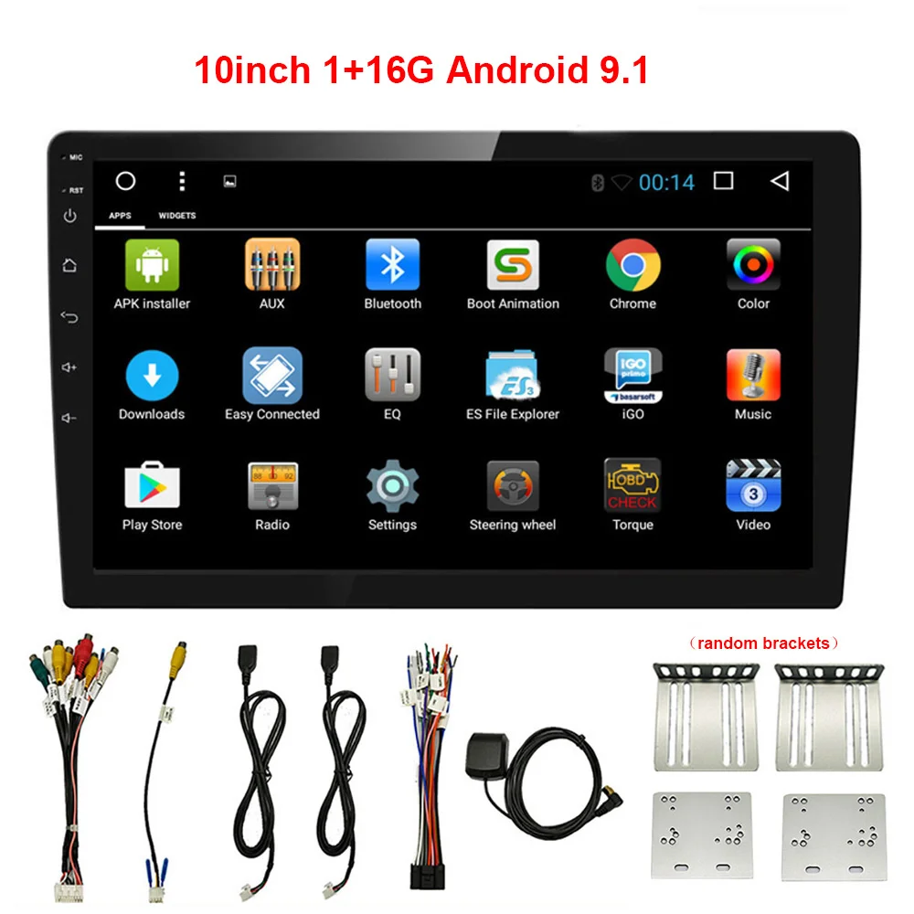 1 16G 10.1in Radio 9 дюймов/10,1 дюймов 2DIN Android 9,1 автомобильный Радио мультимедийный плеер универсальный автомобильный стерео Авто радио gps навигация Bluetooth wifi 4G - Цвет: 1 16G 10.1in Radio