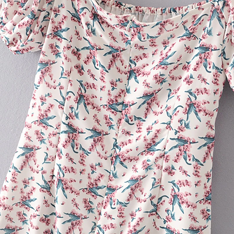 Женское элегантное мини-платье с цветочным принтом летнее милое платье коротким