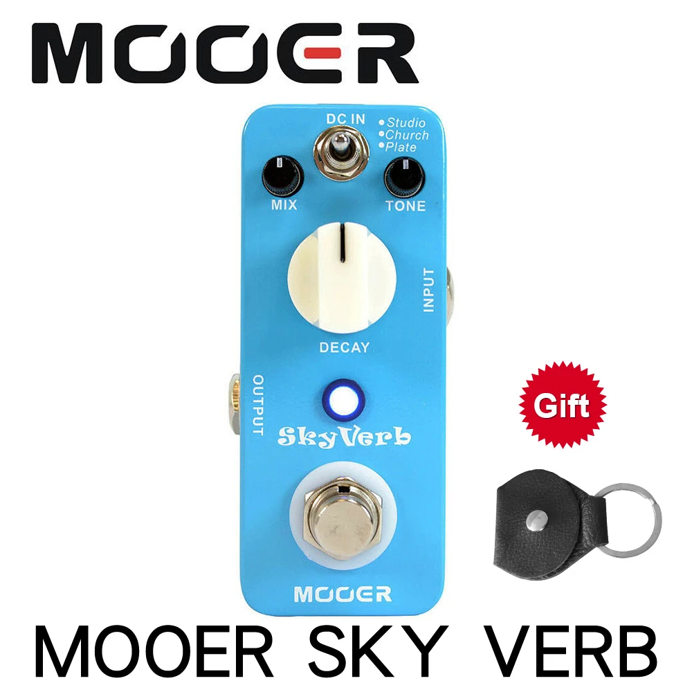 MOOER MRV2 Skyverb Reverb Effect Guitar Pedal using a 32 bit fixed point DSP chip With Gold Pedal Connector