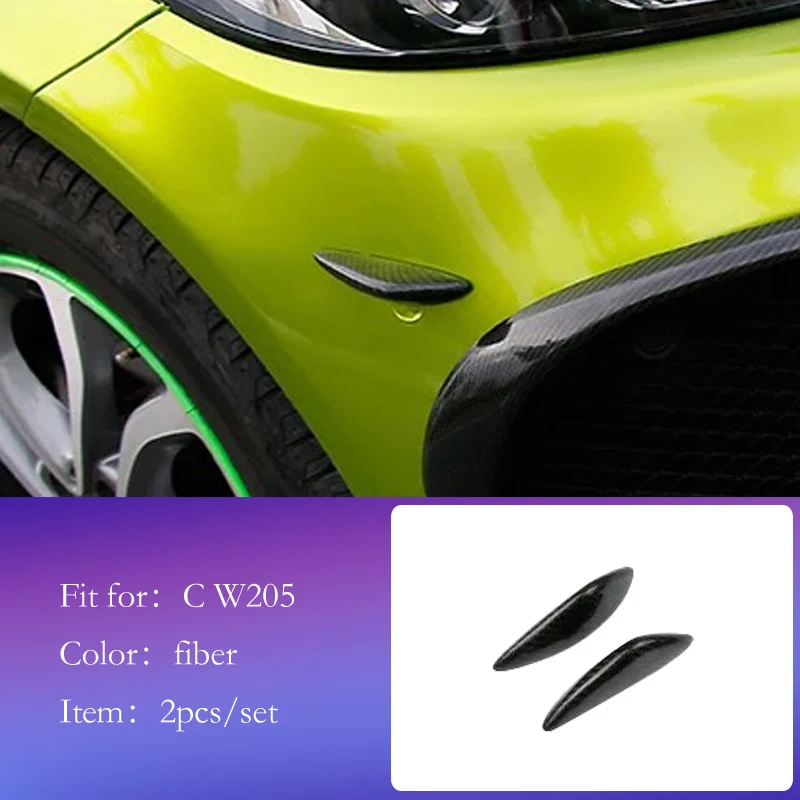 fiber 2pcs Передняя противотуманная фара для mercedes w205 amg Mercedes c Класс аксессуары W205 mercedes w205 углеродное волокно внешняя отделка - Название цвета: fiber 2pcs